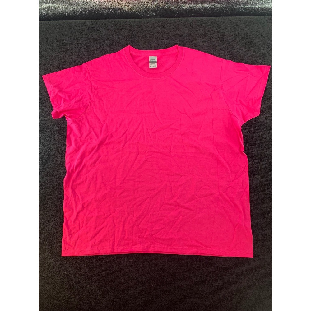 Gildan Ultra‎ Cotton Hot Pink T Shirt Ladies XL Basic Tee